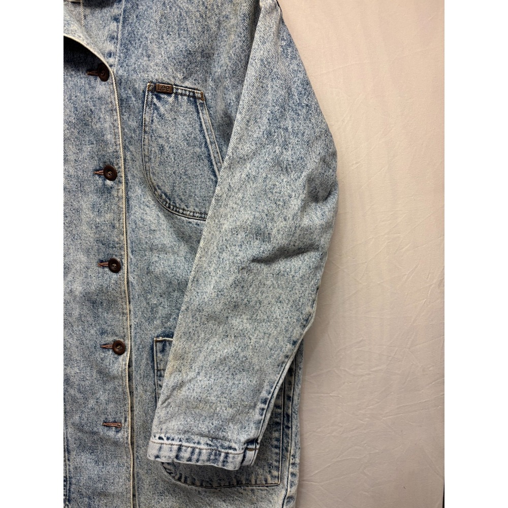 Lee‎ Chore Coat Jacket Mens Blue Denim Cotton Corduroy Collar Pocket Vintage - Picture 10 of 16